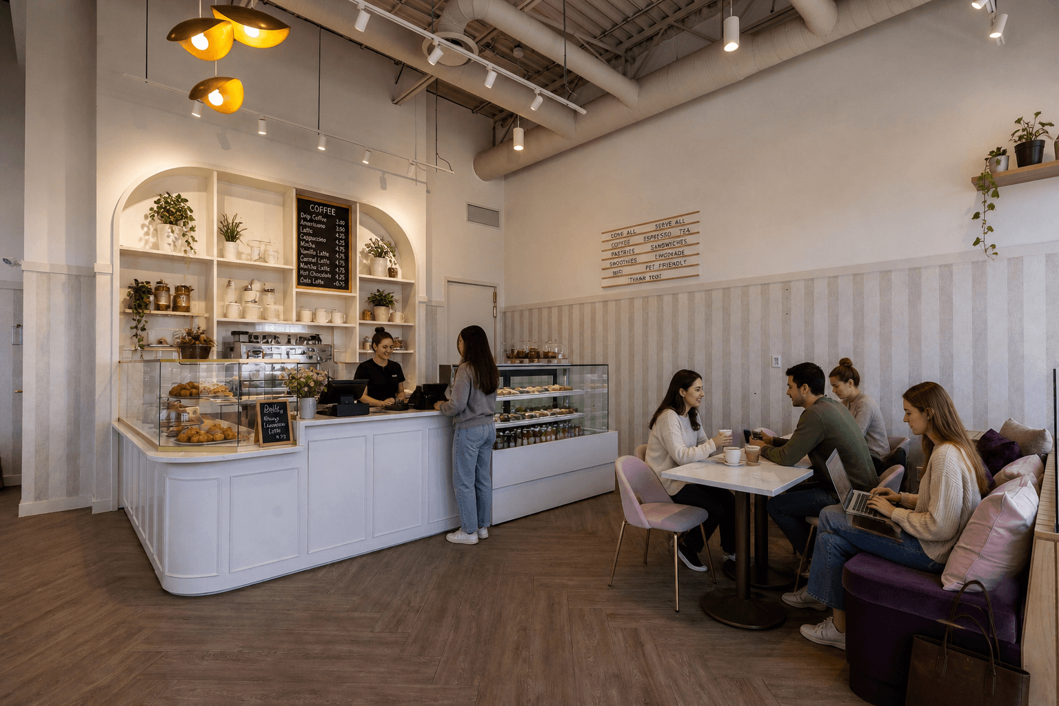 AI-generated café concept for commercial property for sale in Calgary NE
