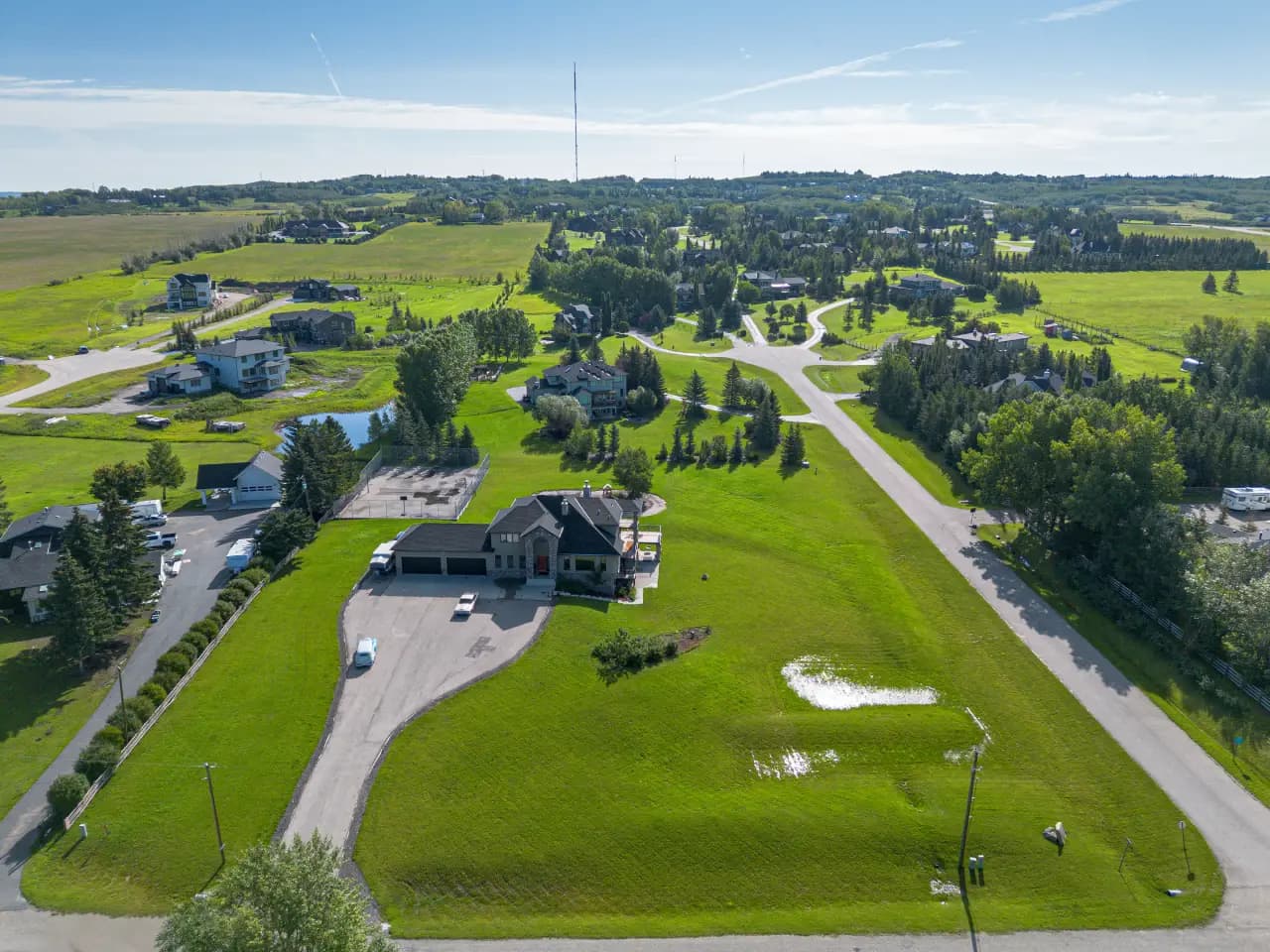 Drone photo showing a large lot in Calgary