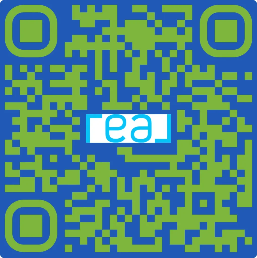 Branded QR code example with centered logo treatment for real estate marketing