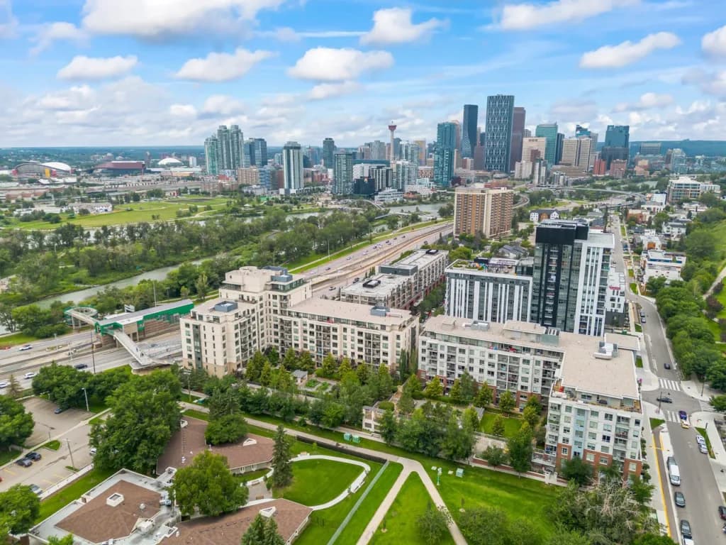 Aerial drone photograph of a Calgary home captured by Photos 4 Real Estate