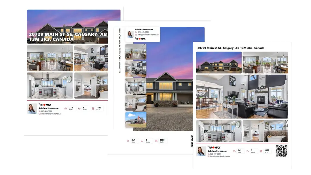 Preview of branded PDF property flyers by Photos 4 Real Estate for a Calgary listing