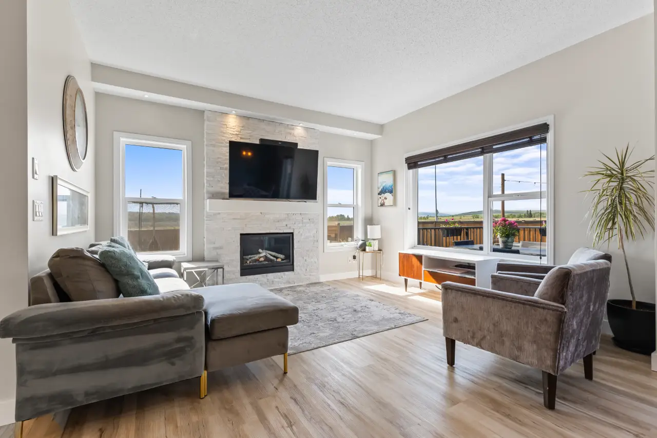 Living room with fireplace photo for a Calgary listing by Photos 4 Real Estate