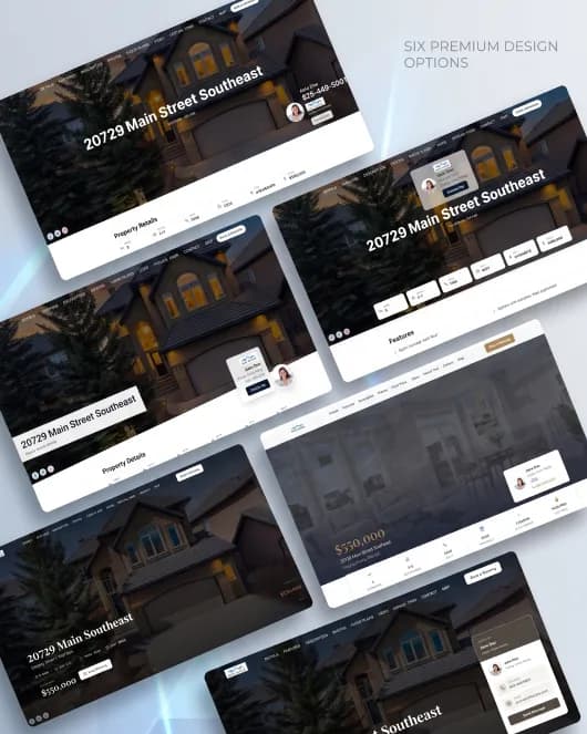 Six premium single property website design options for Calgary realtors