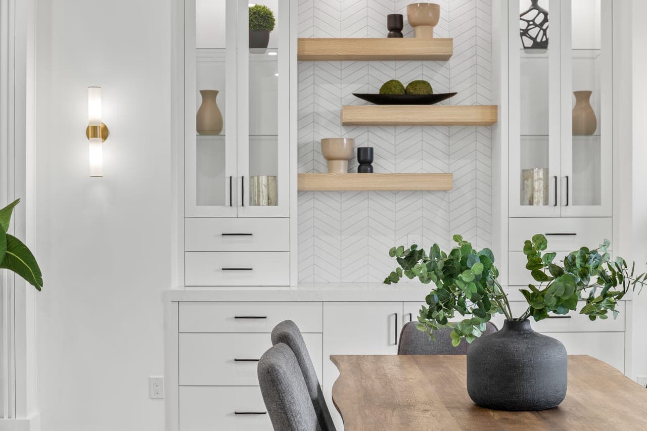 Style Shot of a dining table detail for a Calgary listing