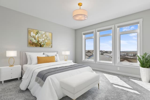 Virtually staged bedroom interior by Photos 4 Real Estate