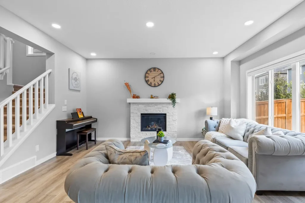 Living Room with a Fireplace - Calgary Real Estate Photos