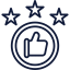 reliability hight quality icon